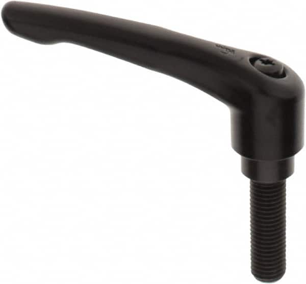 KIPP - M16 x 2.0, 31mm Hub Diam, Zinc Die Cast (Steel Components) Metric Threaded Stud Adjustable Clamping Lever - 50mm Stud Length, 126mm OAL, 73mm High - Benchmark Tooling