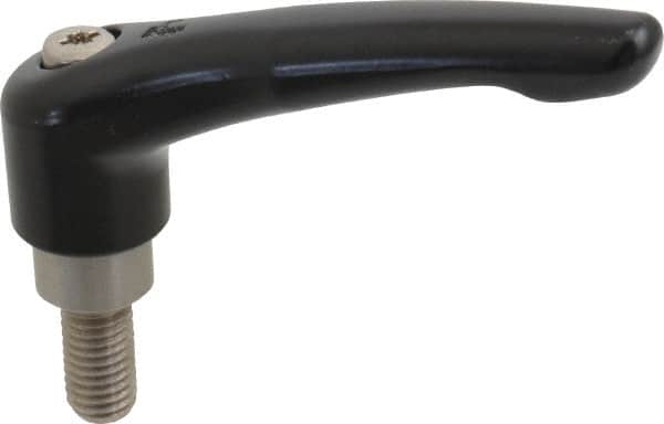 KIPP - M10 x 1.5, 21mm Hub Diam, Zinc Die Cast (Stainless Steel Components) Metric Threaded Stud Adjustable Clamping Lever - 20mm Stud Length, 91mm OAL, 54.5mm High - Benchmark Tooling