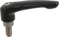 KIPP - M10 x 1.5, 21mm Hub Diam, Zinc Die Cast (Stainless Steel Components) Metric Threaded Stud Adjustable Clamping Lever - 20mm Stud Length, 91mm OAL, 54.5mm High - Benchmark Tooling