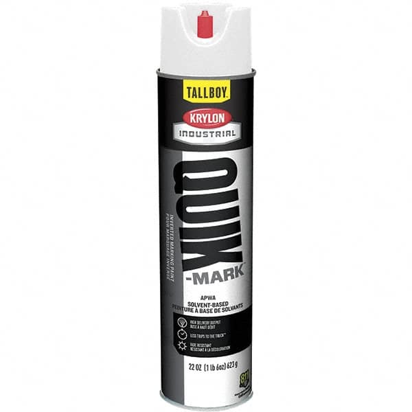 Krylon - 25 fl oz White Marking Paint - 35 to 71 Sq Ft Coverage, Solvent-Based Formula - Benchmark Tooling