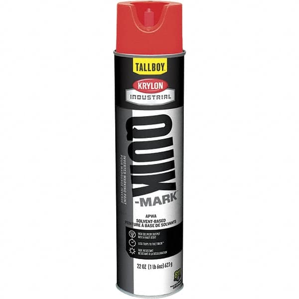Krylon - 25 fl oz Red Marking Paint - 35 to 71 Sq Ft Coverage, Solvent-Based Formula - Benchmark Tooling