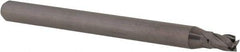 Accupro - 0.09", 0.135" LOC, 1/8" Shank Diam, 1-1/2" OAL, 4 Flute, Solid Carbide Square End Mill - Single End, Uncoated, Spiral Flute, 30° Helix, Centercutting, Right Hand Cut, Right Hand Flute, Series Miniature - Benchmark Tooling
