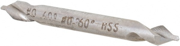 Hertel - #0 Plain Cut 60° Incl Angle High Speed Steel Combo Drill & Countersink - Benchmark Tooling