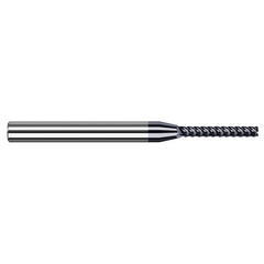 Variable Helix End Mills for Medium Alloy Steels - Finishers - 0.600mm Cutter Diameter × 3.000mm Length of Cut Carbide Square End Mill Finisher for Medium Alloy Steels, 4 Flutes, AlTiN Nano Coated - Exact Industrial Supply