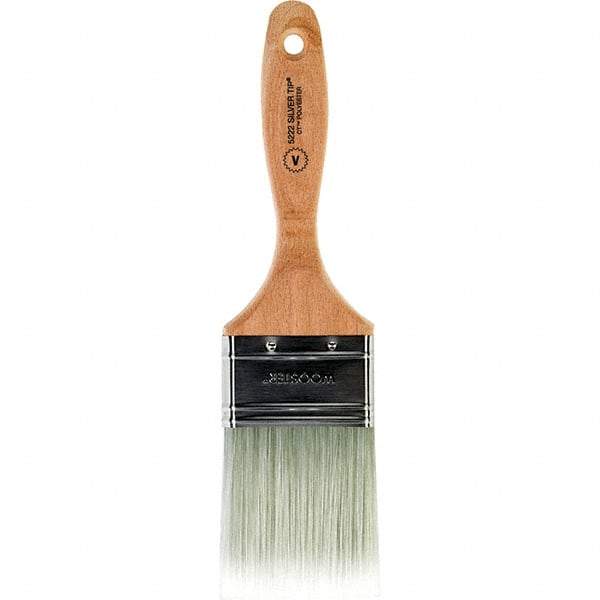 Wooster Brush - 2-1/2" Flat Synthetic Varnish Brush - 2-15/16" Bristle Length, 5.81" Wood Beavertail Handle - Benchmark Tooling