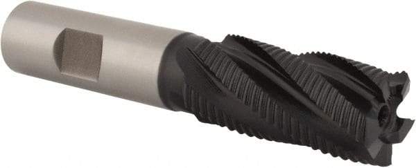 Hertel - 7/8" Diam, Fine Pitch, 1-7/8" LOC, 5 Flute Cobalt Roughing Square End Mill - TiAlN Finish, 4-1/8" OAL, 3/4" Shank Diam, Single End, 30° Helix - Benchmark Tooling