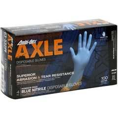 63-532PF/XXL Disposable Gloves - Ambi-Dex Axle Disposable Nitrile - 4 mil Blue - Powder Free - Texture Grip - Exact Industrial Supply