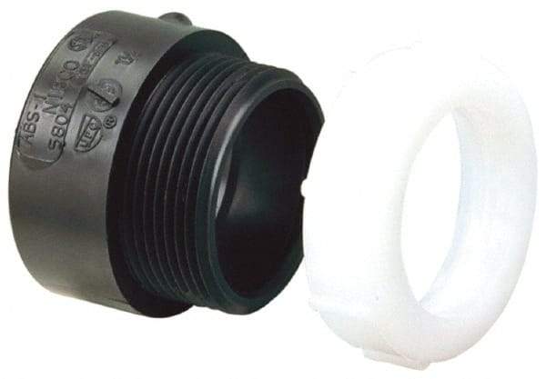 NIBCO - 1-1/2", ABS Drain, Waste & Vent Pipe Trap Adapter - Hub x SJ with Brass Nut - Benchmark Tooling