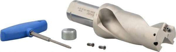Iscar - 4" Max Drill Depth, 2xD, 2" Diam, Indexable Insert Drill - 2 Inserts, 1-1/2" Shank Diam, Straight Shank - Benchmark Tooling