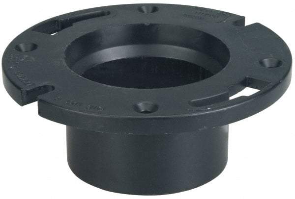 NIBCO - 4 x 3" Pipe, 5-3/8" OD, ABS Closet Flange - 180° Max Working Temp, FIPT End Connections - Benchmark Tooling