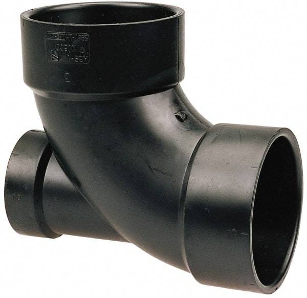 NIBCO - 3 x 3 x 1-1/2", ABS Drain, Waste & Vent Pipe 90 Elbow with Low Heel Inlet - Hub x Hub x Hub - Benchmark Tooling