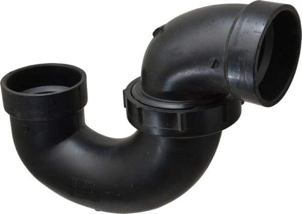 NIBCO - 2", ABS Drain, Waste & Vent Pipe P Trap with Union - Hub x Hub - Benchmark Tooling