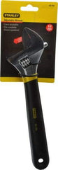 Stanley - 1-3/8" Jaw Capacity, 10" Standard Adjustable Wrench - Steel, Chrome Finish, 10-1/4" OAL - Benchmark Tooling