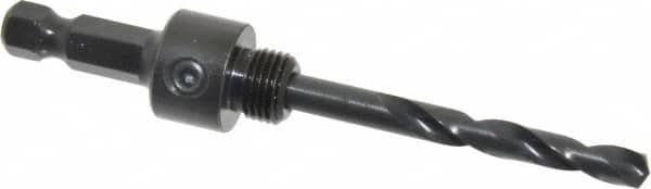 Lenox - 9/16 to 1-3/16" Tool Diam Compatibility, Straight Shank, Carbon Steel Integral Pilot Drill, Hole Cutting Tool Arbor - 25/64" Min Chuck, Hex Shank Cross Section, Quick-Change Attachment, For Hole Saws 5L - Benchmark Tooling