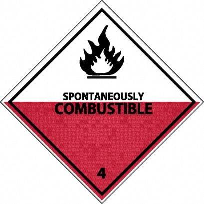 NMC - Spontaneously Combustible DOT Shipping Label - 4" High x 4" Wide - Benchmark Tooling