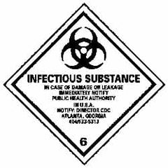 NMC - Infectious Substance - In Case of Damage or Leakage Immediately Notify Public Authority in U.S.A. - Notify: Director... DOT Shipping Label - 4" High x 4" Wide - Benchmark Tooling