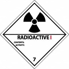 NMC - Radioactive I Contents: Activity: DOT Shipping Label - 4" High x 4" Wide - Benchmark Tooling