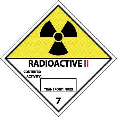 NMC - Radioactive II Contents: Activity: Transport Index DOT Shipping Label - 4" High x 4" Wide - Benchmark Tooling