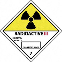 NMC - Radioactive III Contents: Activity: Transport Index DOT Shipping Label - 4" High x 4" Wide - Benchmark Tooling