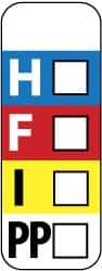 NMC - Hazardous Materials Label - Legend: H - F - I - PP, English, Black, Blue, Red, Yellow & White, 3" Long x 1" High, Sign Muscle Finish - Benchmark Tooling