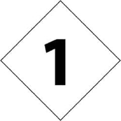 NMC - Hazardous Materials Label - Legend: Number 1, English, Black & White, 2-1/2" Long x 2-1/2" High, Sign Muscle Finish - Benchmark Tooling