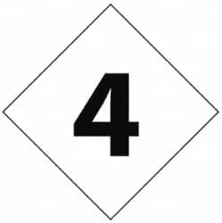 NMC - Hazardous Materials Label - Legend: Number, English, Black & White, 7" Long x 7" High, Sign Muscle Finish - Benchmark Tooling