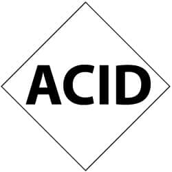 NMC - Hazardous Materials Label - Legend: Acid, English, Black & White, 5" Long x 5" High, Sign Muscle Finish - Benchmark Tooling