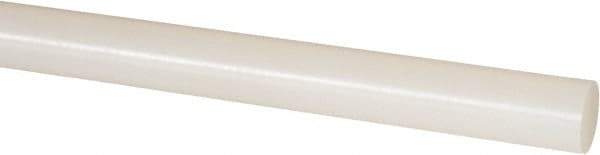 Made in USA - 5' Long, 4" Diam, Nylon 6/12 Plastic Rod - ±1/4" Length Tolerance, +1/4 - 0.000" Diam Tolerance, Rockwell R-114 Hardness, Natural (Color) - Benchmark Tooling