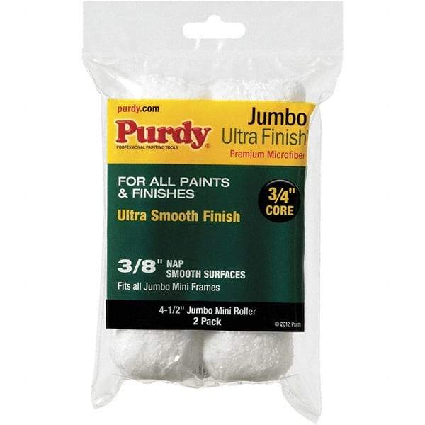 Purdy - 3/8" Nap, 4-1/2" Wide Paint Mini Roller Covers - Semi-Smooth Texture, Microfiber - Benchmark Tooling