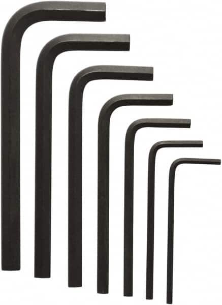 Bondhus - 7 Piece L-Key Ball End Hex Key Set - Hex Range 5/64 to 1/4", 6-1/2" OAL, Protanium High Torque Steel - Benchmark Tooling