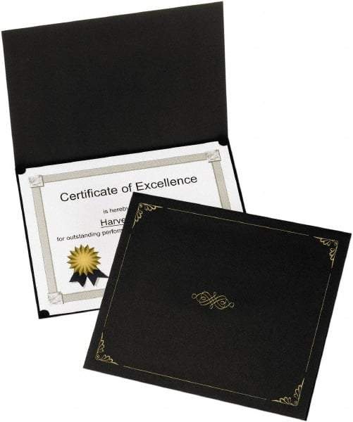 OXFORD - 5 Piece Black Document Holders-Certificate/Document - 9-3/4" High x 12-1/2" Wide - Benchmark Tooling