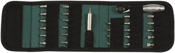 Wiha - 29 Piece, Screwdriver 1/4" Reversible Ratchet Bit Set - #0, #1 & #2 Phillips, 5/64 to 3/16" Hex, 2 to 5mm Hex, T8 to T25 Torx, #1 & #2 Pozidriv, #1 & #2 Square Recess - Benchmark Tooling