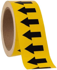 NMC - Pipe Marker with No Legend and Arrow Graphic - 1 to 10" Pipe Outside Diam, Black on Yellow - Benchmark Tooling