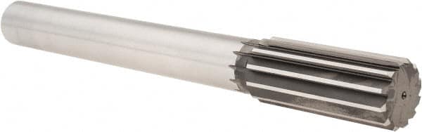 Cleveland - 1-1/2" High Speed Steel 12 Flute Chucking Reamer - Straight Flute, Straight Shank, 3-1/2" Flute Length, 12-1/2" OAL - Benchmark Tooling