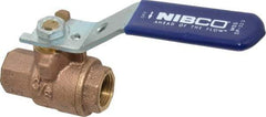 NIBCO - 3/8" Pipe, Full Port, Bronze Standard Ball Valve - 2 Piece, Inline - One Way Flow, FNPT x FNPT Ends, Lever Handle, 600 WOG, 150 WSP - Benchmark Tooling