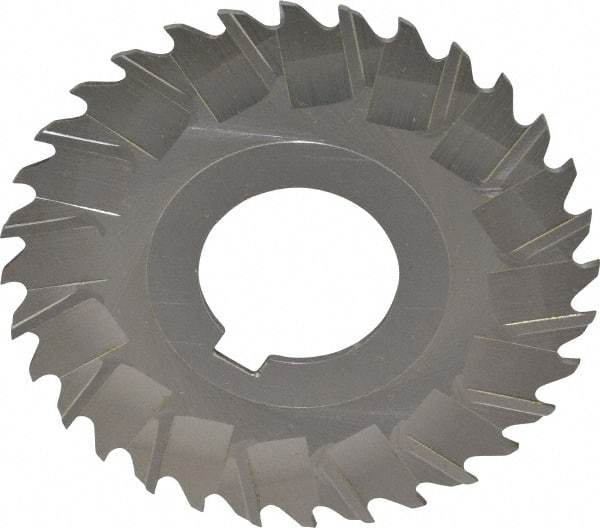 Controx - 3" Blade Diam x 1/16" Blade Thickness, 1" Hole, 32 Teeth, Cobalt Side Chip Saw - Staggered Tooth, Arbor Connection, Right Hand Cut, Uncoated, with Keyway - Benchmark Tooling