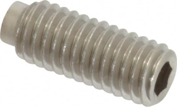 Value Collection - #10-32 UNF, 1/2" OAL, Half Dog Point Set Screw - Grade Austenitic A2 Stainless Steel, 3/32" Key - Benchmark Tooling