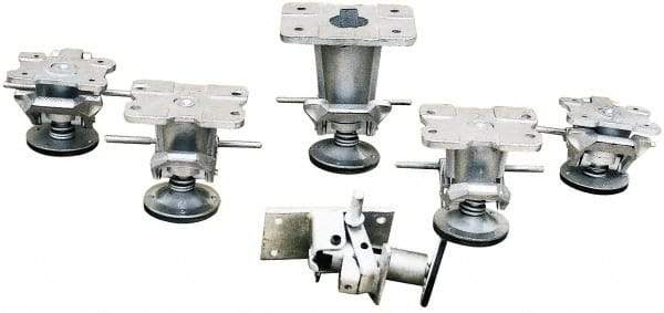 Vestil - 7-3/8" Mounting Height, Floor Lock for 6" Diam Caster Wheels - 3" Retracted Clearance, 3-7/8" x 6-1/4" Top Plate Size, 2-7/16" x 4-15/16" Bolt Hole Spacing - Benchmark Tooling