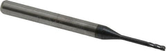 Accupro - 3/64", 0.141" LOC, 1/8" Shank Diam, 1-1/2" OAL, 4 Flute, Solid Carbide Square End Mill - Single End, AlTiN Finish, Spiral Flute, 30° Helix, Centercutting, Right Hand Cut, Right Hand Flute, Series Miniature - Benchmark Tooling