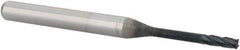 Accupro - 0.06", 0.18" LOC, 1/8" Shank Diam, 1-1/2" OAL, 4 Flute, Solid Carbide Square End Mill - Single End, AlTiN Finish, Spiral Flute, 30° Helix, Centercutting, Series Miniature - Benchmark Tooling
