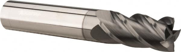 Accupro - 3/4", 2-1/4" LOC, 3/4" Shank Diam, 5" OAL, 4 Flute, Solid Carbide Square End Mill - Single End, nACRo Finish, Spiral Flute, 40° Helix, Centercutting, Right Hand Cut, Right Hand Flute - Benchmark Tooling