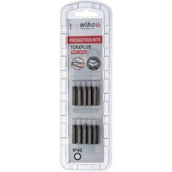 Wiha - 1/4" Drive IP40 Torx Plus Screwdriver Bit - 1" OAL, Insert Bit - Benchmark Tooling