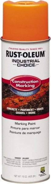 Rust-Oleum - 15 fl oz Orange Marking Paint - Water-Based Formula - Benchmark Tooling