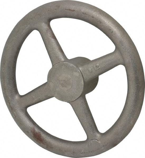 Made in USA - 12", Straight Handwheel - 3" Hub, Cast Iron, Plain Finish - Benchmark Tooling