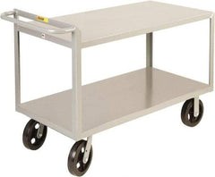 Little Giant - 2,000 Lb Capacity, 30" Wide x 65-1/2" Long x 30" High Shelf Cart - 2 Shelf, Steel, 2 Rigid/2 Swivel Casters - Benchmark Tooling