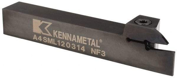 Kennametal - External Thread, 0.55" Max Depth of Cut, 3mm Min Groove Width, 127mm OAL, Left Hand Indexable Grooving Cutoff Toolholder - 19.05mm Shank Height x 19.05mm Shank Width, A4..03.. Insert Style, A4SM Toolholder Style, Series A4 - Benchmark Tooling