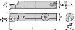 Kennametal - 21.39mm Min Bore Diam, 254mm OAL, 5/8" Shank Diam, A-SCLP-D Indexable Boring Bar - CP.. Insert, Screw Holding Method - Benchmark Tooling