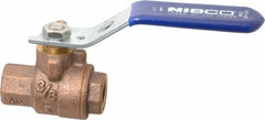 NIBCO - 3/8" Pipe, Full Port, Bronze Standard Ball Valve - 2 Piece, Inline - One Way Flow, FNPT x FNPT Ends, Lever Handle, 600 WOG, 150 WSP - Benchmark Tooling