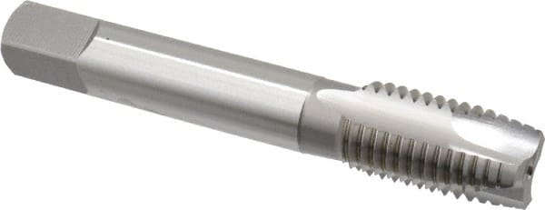 OSG - 3/4-10 UNC, 3 Flute, Bright Finish, High Speed Steel Spiral Point Tap - Plug Chamfer, Right Hand Thread, 4-1/4" OAL, 2" Thread Length, 0.59" Shank Diam, Series 105 - Exact Industrial Supply
