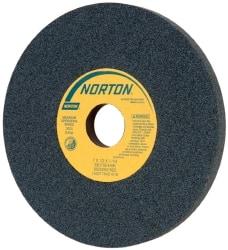 Norton - 7" Diam x 1-1/4" Hole x 1/2" Thick, H Hardness, 100 Grit Surface Grinding Wheel - Silicon Carbide, Type 1, Fine Grade, 3,600 Max RPM, Vitrified Bond, No Recess - Benchmark Tooling